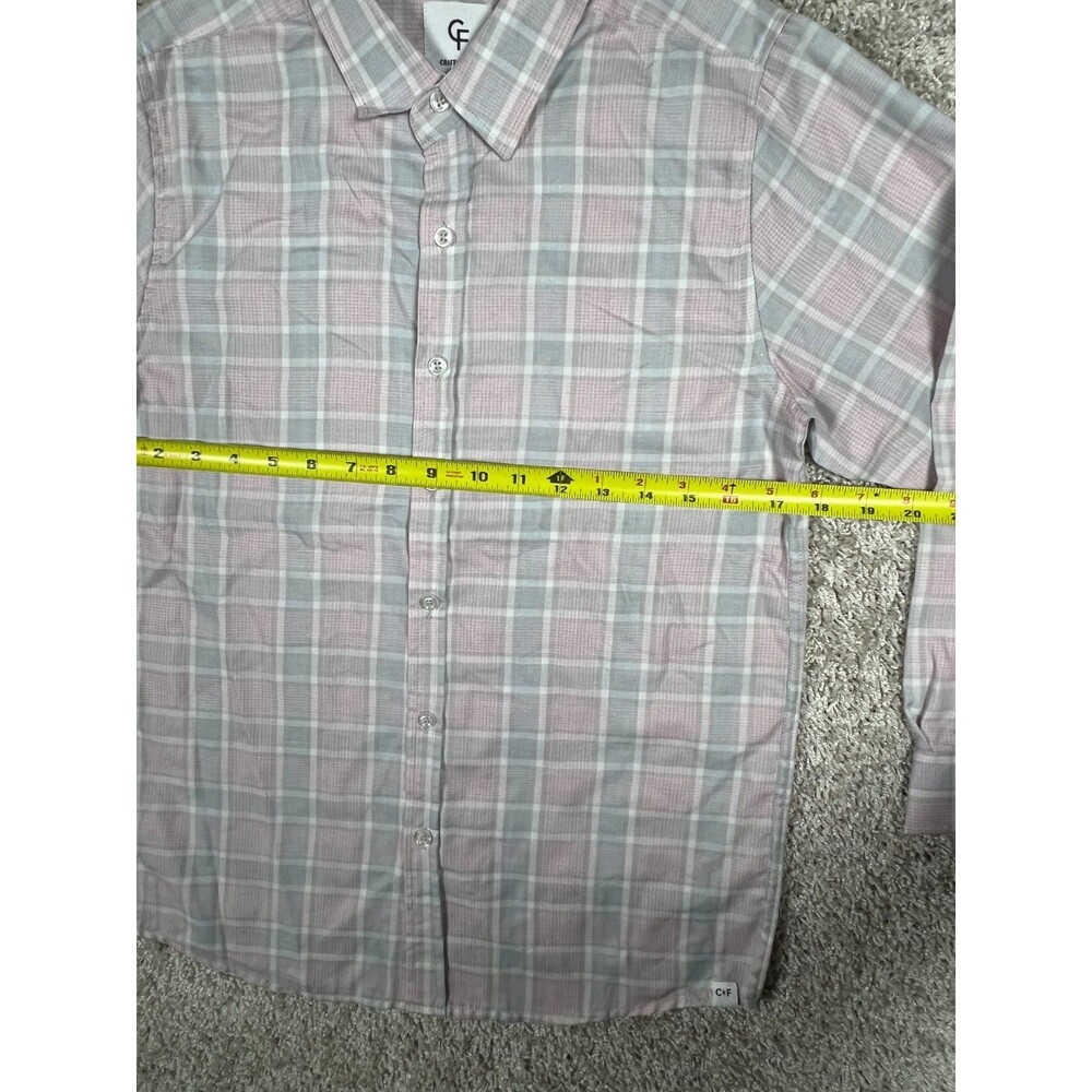 CRAFT+FLOW Pink Light Blue Long Sleeve Button-Up Shirt Boys L 14 - Picture 2 of 8